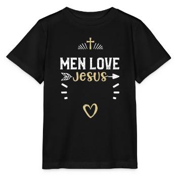 Men Love Jesus - Jesus - Stanley/Stella Kinder T-Shirt MINI CREATOR  - Schwarz - Vorne - Mikhail (115cm)