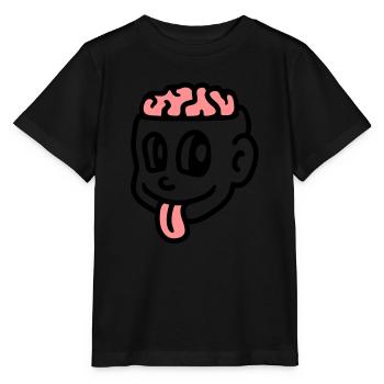 Crazy boy - cerveau - T-shirt bio MINI CREATOR Stanley/Stella Enfant - noir - Devant - Mikhail (115cm)