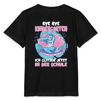 Ich glitzer jetzt in der Schule Meerjungfrau - Stanley/Stella Kinder T-Shirt MINI CREATOR  - Schwarz - Vorne - Mikhail (115cm)