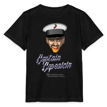 Chili Fan Design Capitaine Capsaïcine - T-shirt bio MINI CREATOR Stanley/Stella Enfant - noir - Devant - Mikhail (115cm)