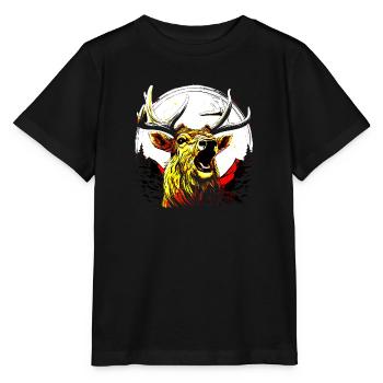 Hirsch Impression Noir-Rouge-Or d’Allemagne - T-shirt bio MINI CREATOR Stanley/Stella Enfant - noir - Devant - Mikhail (115cm)