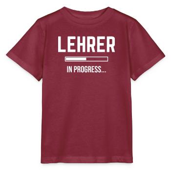 Teacher In Progress - Stanley/Stella MINI CREATOR Kids’ T-Shirt - burgundy - Front - Kain (125cm)
