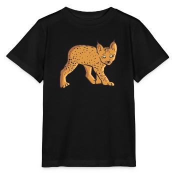 Sweet baby Lynx is a big cat and wild cat - Stanley/Stella MINI CREATOR Kids’ T-Shirt - black - Front - Mikhail (115cm)