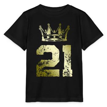 21 Couronne numérique - T-shirt bio MINI CREATOR Stanley/Stella Enfant - noir - Devant - Mikhail (115cm)