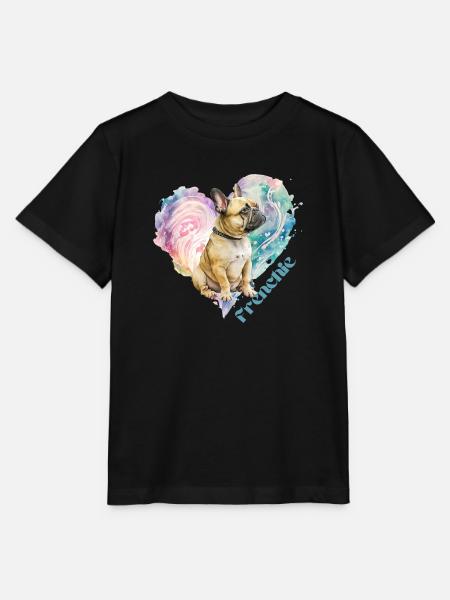 french bulldog love - Stanley/Stella MINI CREATOR Kids’ T-Shirt - black