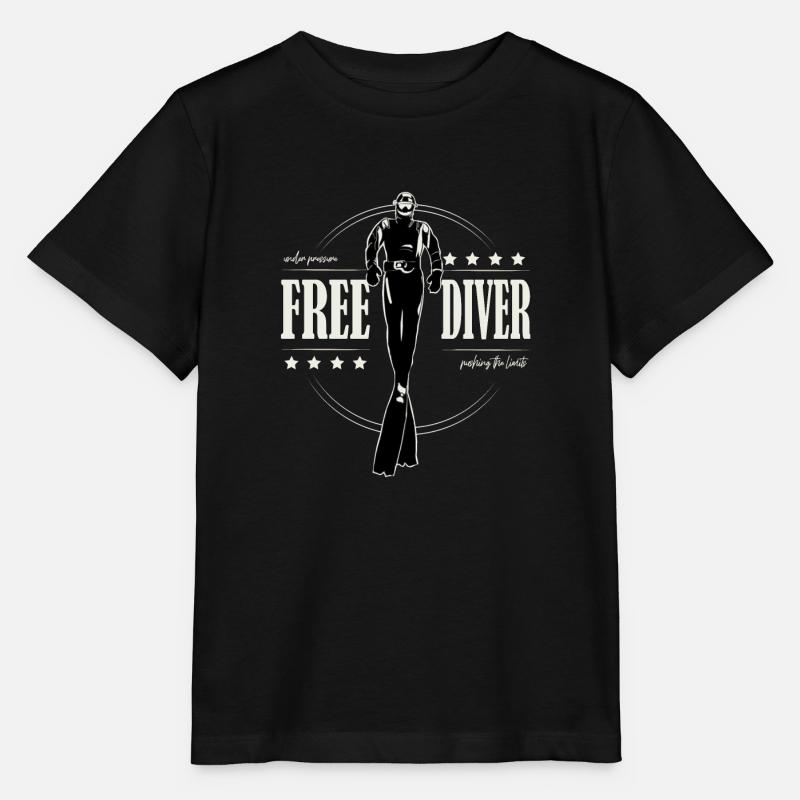 Freediver - one breath - push the limits - Stanley/Stella MINI CREATOR Kids’ T-Shirt - black