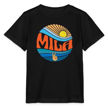 Mila Shirt Vintage Sunset Mila Groovy Tie Dye - T-shirt bio MINI CREATOR Stanley/Stella Enfant - noir - Devant - Mikhail (115cm)
