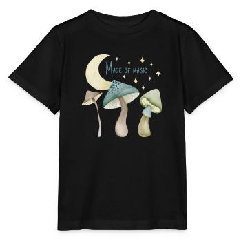 Mushrooms Made of Magic. Gifts for mushroom lovers - Stanley/Stella MINI CREATOR Kids’ T-Shirt - black - Front - Mikhail (115cm)