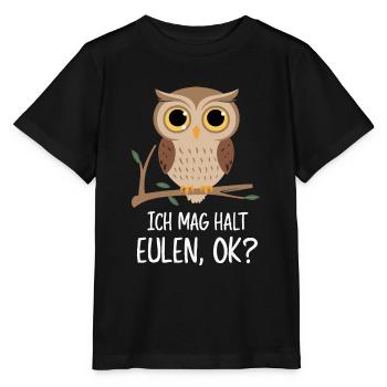 oiseau de nuit hibou hibou oiseau - T-shirt bio MINI CREATOR Stanley/Stella Enfant - noir - Devant - Mikhail (115cm)