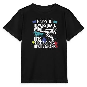 Strong girls show what they can do - Stanley/Stella MINI CREATOR Kids’ T-Shirt - black - Front - Mikhail (115cm)