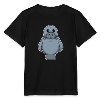 Süßes Tier Baby Robbe Seehund Walross - Stanley/Stella Kinder T-Shirt MINI CREATOR  - Schwarz - Vorne - Mikhail (115cm)
