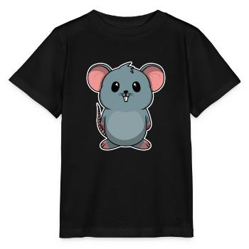 Doux animal bébé souris rat - T-shirt bio MINI CREATOR Stanley/Stella Enfant - noir - Devant - Mikhail (115cm)