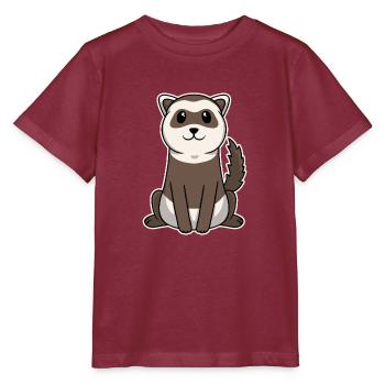 Furet mignon bébé animal - T-shirt bio MINI CREATOR Stanley/Stella Enfant - bordeaux - Devant - Kain (125cm)