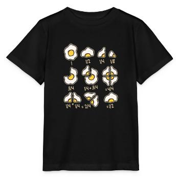 Fried egg eggs egg math fractions teacher - Stanley/Stella MINI CREATOR Kids’ T-Shirt - black - Front - Mikhail (115cm)