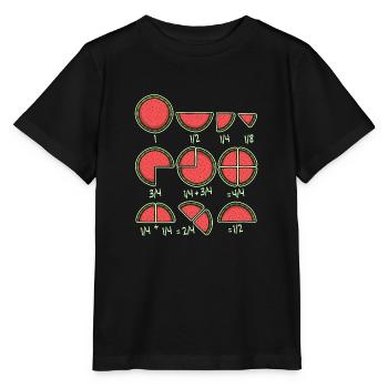 Watermelon melon math fractions teacher - Stanley/Stella MINI CREATOR Kids’ T-Shirt - black - Front - Mikhail (115cm)