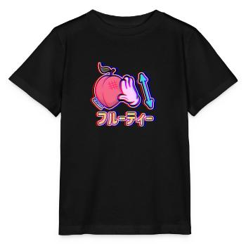 Pêche juteuse des années 80 - T-shirt bio MINI CREATOR Stanley/Stella Enfant - noir - Devant - Mikhail (115cm)