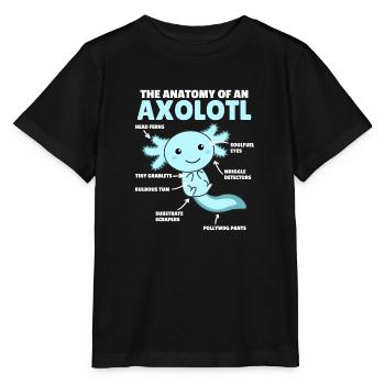 Axolotl Explanation Anatomy of an Axolotl - Stanley/Stella MINI CREATOR Kids’ T-Shirt - black - Front - Mikhail (115cm)