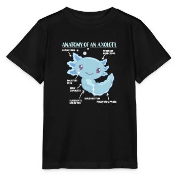 Axolotl Explanation Anatomy of an Axolotl - Stanley/Stella MINI CREATOR Kids’ T-Shirt - black - Front - Mikhail (115cm)