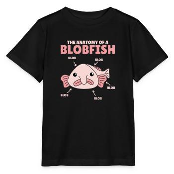 Blobfish Explanation Anatomy of an Blobfish - Stanley/Stella MINI CREATOR Kids’ T-Shirt - black - Front - Mikhail (115cm)