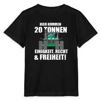 20 Tonnen Traktor Demo - Stanley/Stella Kinder T-Shirt MINI CREATOR  - Schwarz - Vorne - Mikhail (115cm)