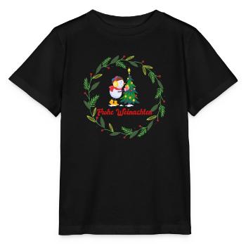 FROHE WEINACHTEN - Stanley/Stella Kinder T-Shirt MINI CREATOR  - Schwarz - Vorne - Mikhail (115cm)