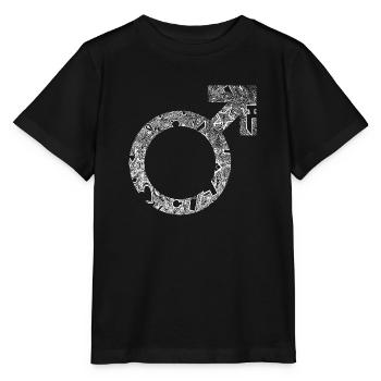 Manpower sign white - Stanley/Stella MINI CREATOR Kids’ T-Shirt - black - Front - Mikhail (115cm)