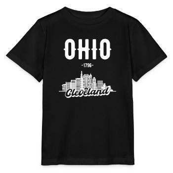 Cleveland Ohio Skyline Cadeau - T-shirt bio MINI CREATOR Stanley/Stella Enfant - noir - Devant - Mikhail (115cm)