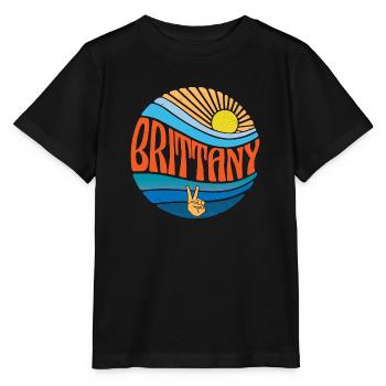 Brittany Shirt Vintage Sunset Brittany Groovy Tie - Stanley/Stella MINI CREATOR Kids’ T-Shirt - black - Front - Mikhail (115cm)