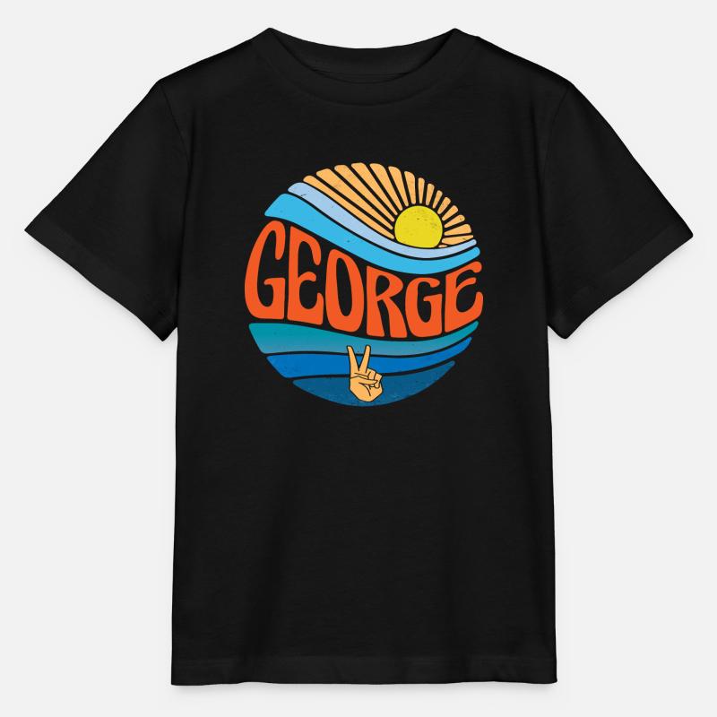 George Shirt Vintage Sunset George Groovy Tie Dye - Stanley/Stella Kinder T-Shirt MINI CREATOR  - Schwarz
