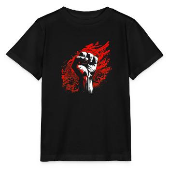 Poing levé - T-shirt bio MINI CREATOR Stanley/Stella Enfant - noir - Devant - Mikhail (115cm)