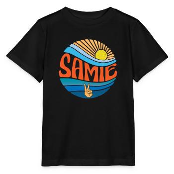 Samie Chemise Vintage Coucher de soleil Samie Groovy Cravate Dye - T-shirt bio MINI CREATOR Stanley/Stella Enfant - noir - Devant - Mikhail (115cm)
