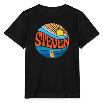 Steven Hemd Vintage Sunset Steven Groovy Tie Dye - Stanley/Stella Kinder T-Shirt MINI CREATOR  - Schwarz - Vorne - Mikhail (115cm)