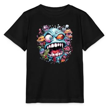 Monstre effrayant Zombie - T-shirt bio MINI CREATOR Stanley/Stella Enfant - noir - Devant - Mikhail (115cm)