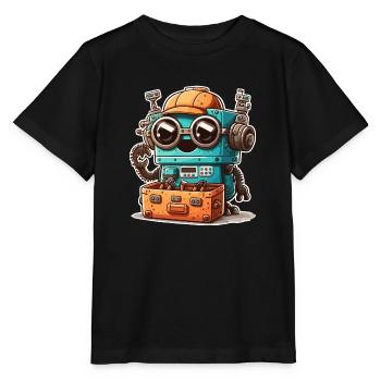 Ingenieur-Bot - Stanley/Stella Kinder T-Shirt MINI CREATOR  - Schwarz - Vorne - Mikhail (115cm)