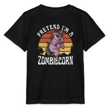 FAIRE SEMBLANT D’ÊTRE UN ZOMBIECORN Licorne zombie Halloween - T-shirt bio MINI CREATOR Stanley/Stella Enfant - noir - Devant - Mikhail (115cm)