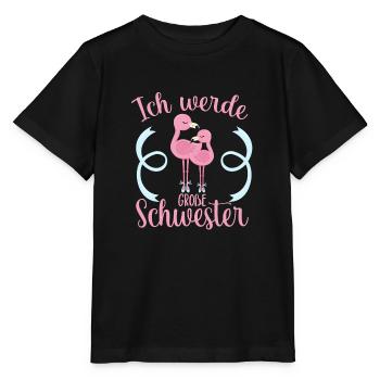 La future grande sœur annonce de mignons bébés flamants roses - T-shirt bio MINI CREATOR Stanley/Stella Enfant - noir - Devant - Mikhail (115cm)