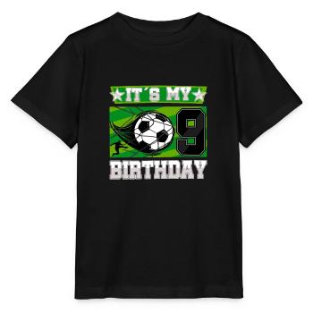 9th birthday Boy Soccer 9 Years Old Gifts - Stanley/Stella Kinder T-Shirt MINI CREATOR  - Schwarz - Vorne - Mikhail (115cm)