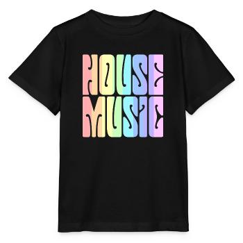 House Music - Pastel Rainbow - Stanley/Stella MINI CREATOR Kids’ T-Shirt - black - Front - Mikhail (115cm)