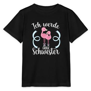 Je vais grande sœur jolie fille flamant rose - T-shirt bio MINI CREATOR Stanley/Stella Enfant - noir - Devant - Mikhail (115cm)