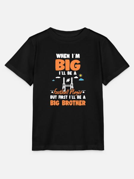 When I'm Big I'll Be An Football Player But First - Stanley/Stella T-shirt MINI CREATOR til børn - sort