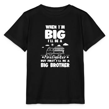 When I'm Big I'll Be Firefighter Big Brother - Stanley/Stella MINI CREATOR Kids’ T-Shirt - black - Front - Mikhail (115cm)