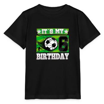 6th birthday Boy Soccer 6 Years Old Gifts - Stanley/Stella MINI CREATOR Kids’ T-Shirt - black - Front - Mikhail (115cm)