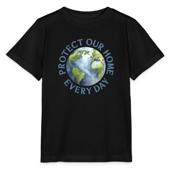 Protect Our Home – Every Day - Stanley/Stella MINI CREATOR Kids’ T-Shirt - black - Front - Mikhail (115cm)