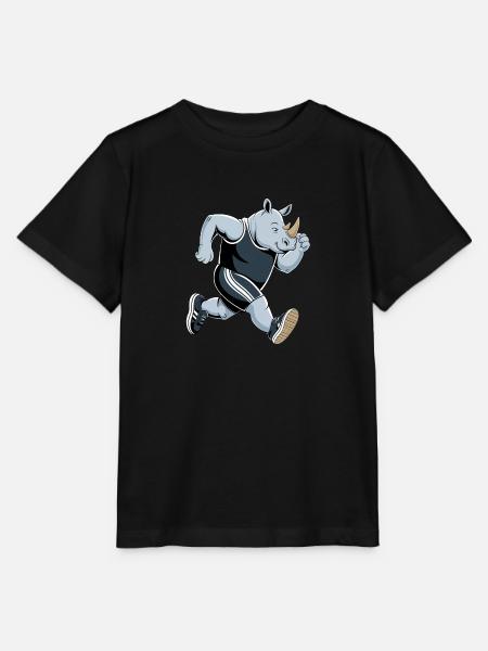 Energiegeladener Nashorn-Athlet - Stanley/Stella Kinder T-Shirt MINI CREATOR - Schwarz