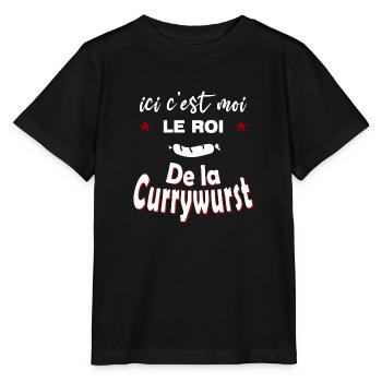 ici c est moi le ROI de la Currywurst - T-shirt bio MINI CREATOR Stanley/Stella Enfant - noir - Devant - Mikhail (115cm)
