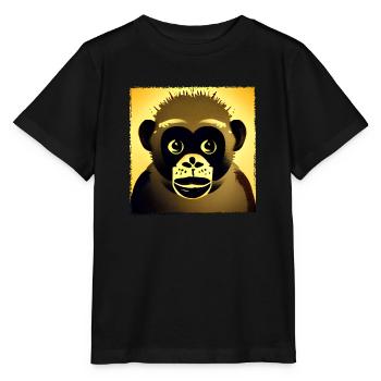 Singe jaune de la forêt tropicale humide - T-shirt bio MINI CREATOR Stanley/Stella Enfant - noir - Devant - Mikhail (115cm)