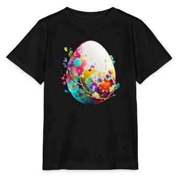 Oeuf de Pâques coloré et décoration printanière - T-shirt bio MINI CREATOR Stanley/Stella Enfant - noir - Devant - Mikhail (115cm)