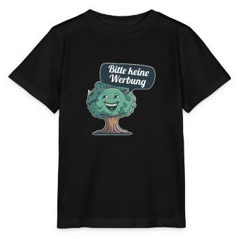 Bitte keine Werbung sagt der Baum - Stanley/Stella Kinder T-Shirt MINI CREATOR  - Schwarz - Vorne - Mikhail (115cm)
