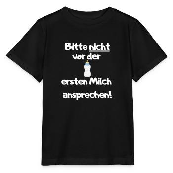 Bitte vor der ersten Milch nicht ansprechen - V2 - Stanley/Stella Kinder T-Shirt MINI CREATOR  - Schwarz - Vorne - Mikhail (115cm)