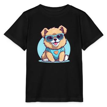 Cooler Welpe - Stanley/Stella Kinder T-Shirt MINI CREATOR  - Schwarz - Vorne - Mikhail (115cm)